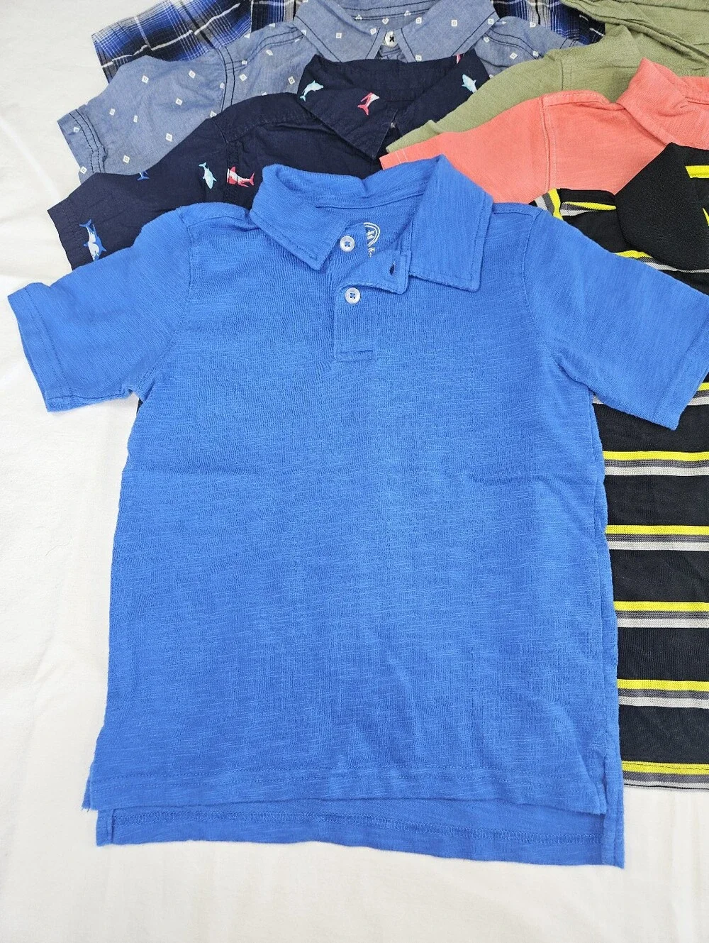George Kids' Black & Yellow Striped Polo and Assorted Tops - 7-Pack Size 4/5